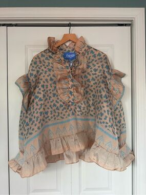 Joseph Copenhagen Ruffled Sari shirt/ blouse.